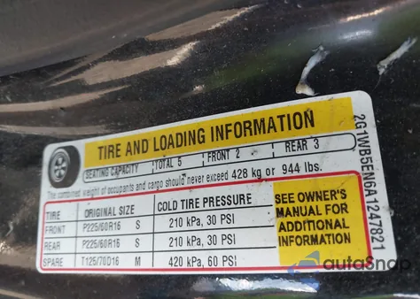 2010 Chevrolet Impala Lt z USA, uszkodzony, nr VIN 2G1WB5EN6A1247821